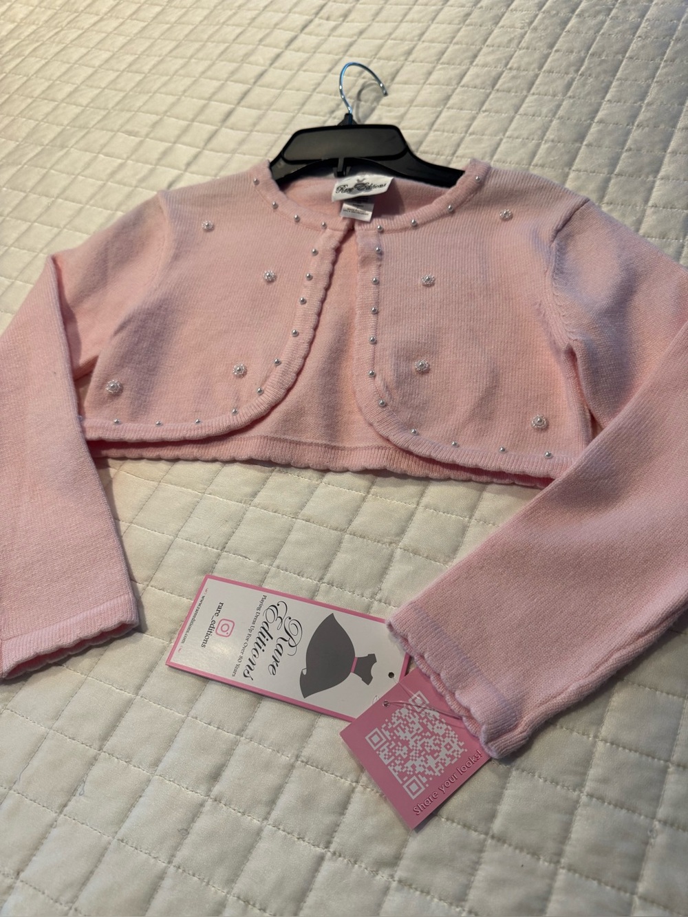 Rare Editions Pink Embellished Bolero Shrug